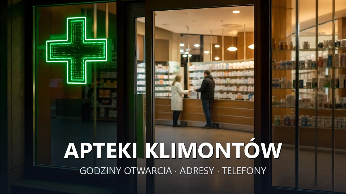 Apteki Klimontów, powiat sandomierski - adresy, telefony, godziny otwarcia