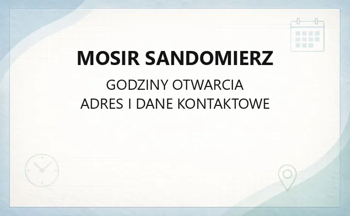 MOSiR Sandomierz - kontakt, obiekty sportowe, cennik i godziny otwarcia