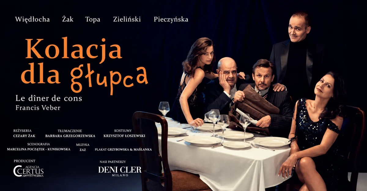 Grafika promocyjna wydarzenia Kolacja dla głupca w Sandomierzu