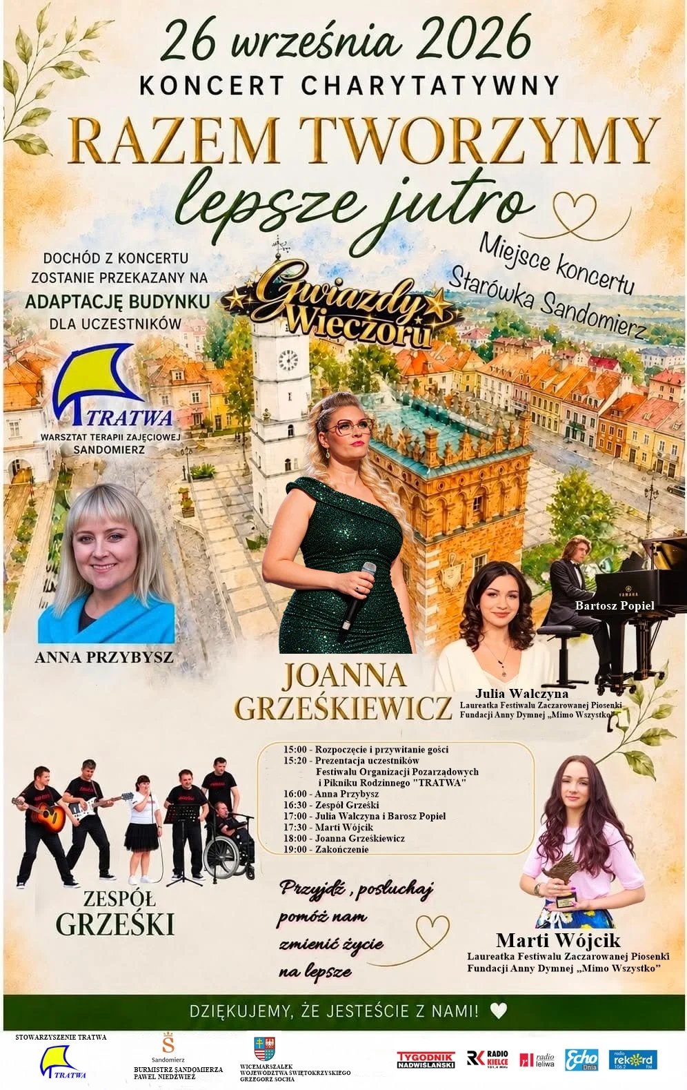 Grafika promocyjna wydarzenia Koncert Charytatywny w Sandomierzu