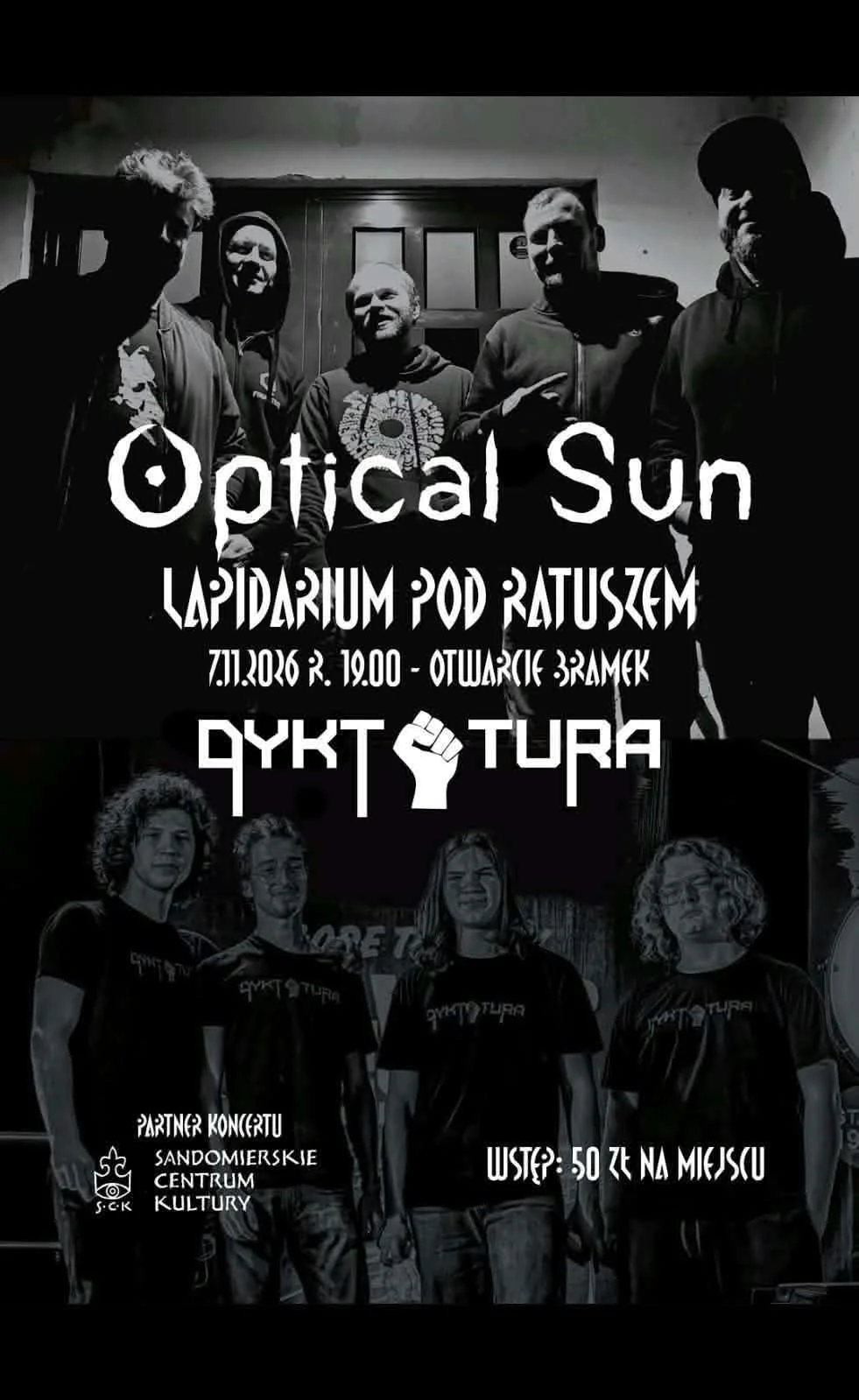 Grafika promocyjna wydarzenia Rockowo Metalowa Noc w Sandomierzu