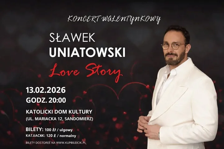 Grafika promocyjna wydarzenia Sławek Uniatowski - Love Story: romantyczny koncert w Sandomierzu