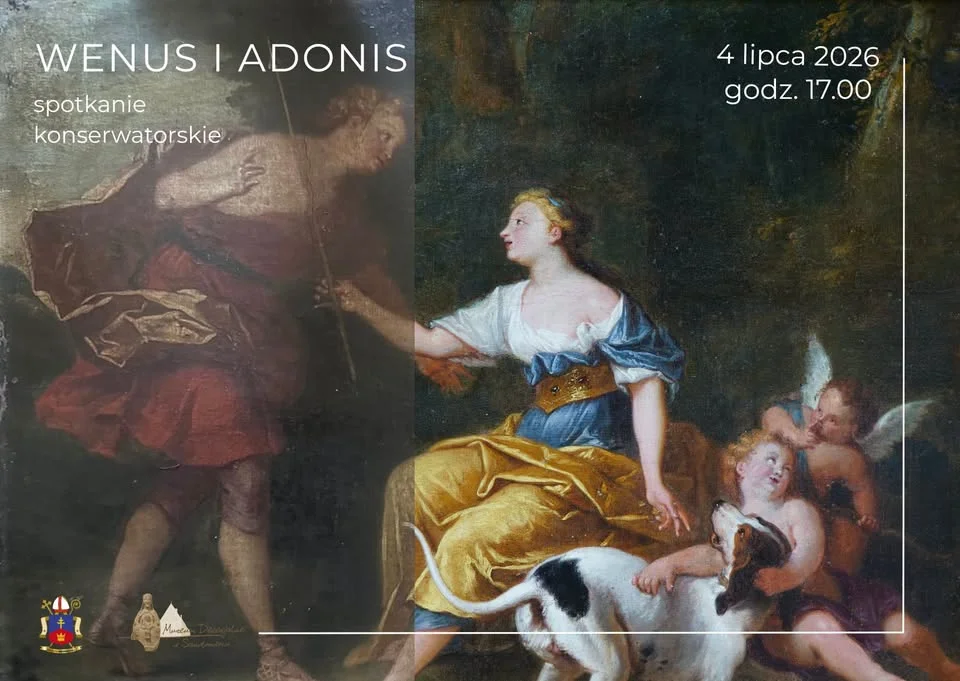 Grafika promocyjna wydarzenia Spotkanie konserwatorskie w Sandomierzu o obrazie „Wenus i Adonis”