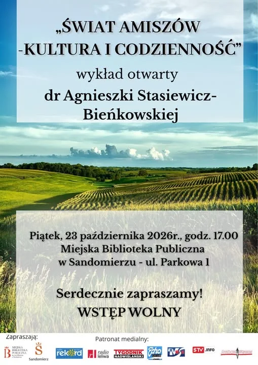 Grafika promocyjna wydarzenia Świat Amiszów – kultura i codzienność