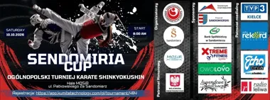 Grafika promocyjna wydarzenia SENDOMIRIA CUP 2026 w Sandomierzu