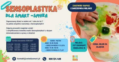 Grafika promocyjna wydarzenia Sensoplastyka® dla dzieci