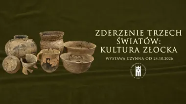 Grafika promocyjna wydarzenia Zderzenie trzech światów: kultura złocka w Sandomierzu