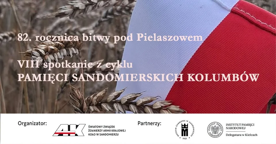 Grafika promocyjna wydarzenia VIII Spotkanie „Pamięci Sandomierskich Kolumbów” w Sandomierzu