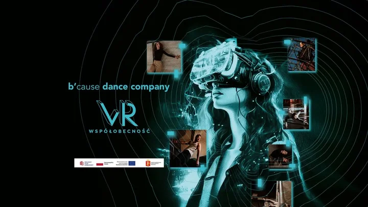 Grafika promocyjna wydarzenia WSPÓŁOBECNOŚĆ — immersyjna wystawa choreograficzna VR w Sandomierzu