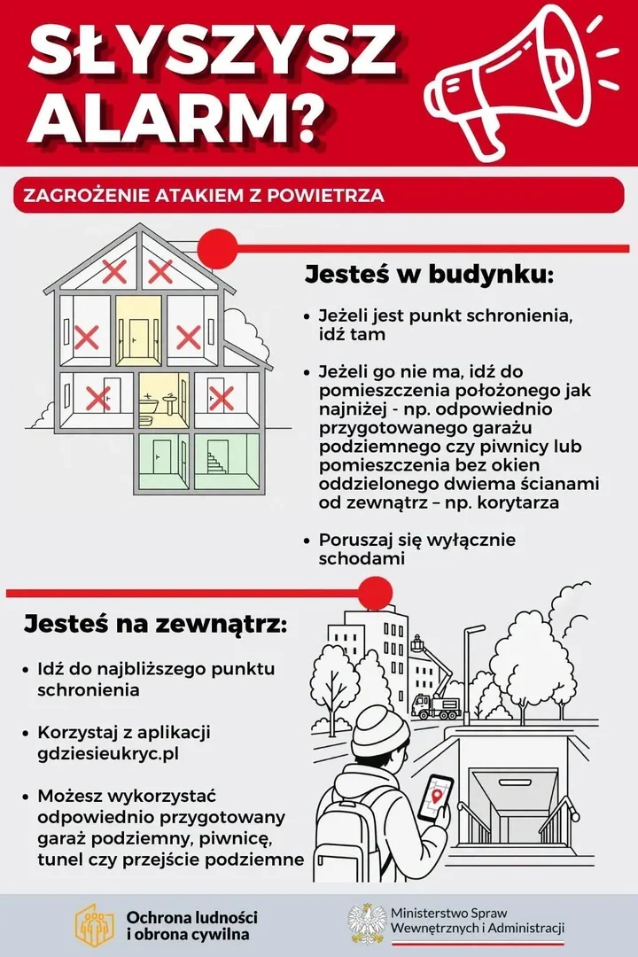 Syrena lub Alert RCB w Sandomierzu. Są 34 punkty tymczasowego schronienia