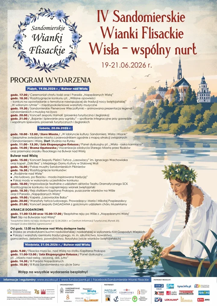 Wianki Flisackie wracają nad Wisłę. Sandomierz szykuje trzy dni święta