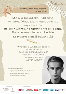 Baczyński bohaterem wieczoru w Sandomierzu. Wstęp wolny