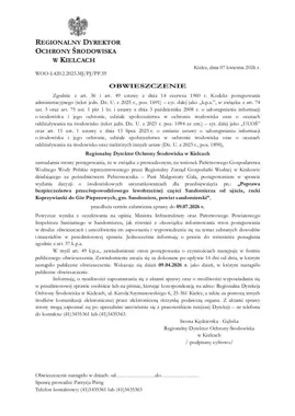 RDOŚ w Kielcach zmienia termin w ważnej sprawie dla Sandomierza