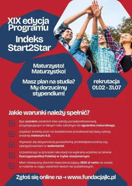 Stypendium, które może zmienić start na studiach – ruszyła XIX edycja programu dla ambitnych maturzystów