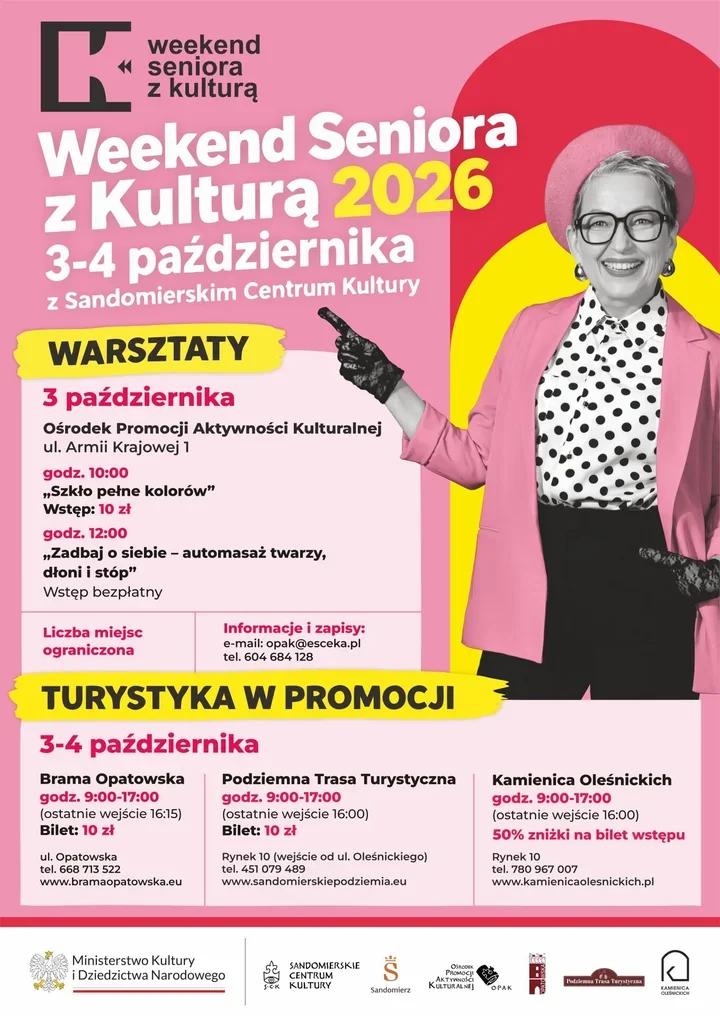 Seniorzy w Sandomierzu zwiedzą zabytki taniej i wezmą udział w warsztatach